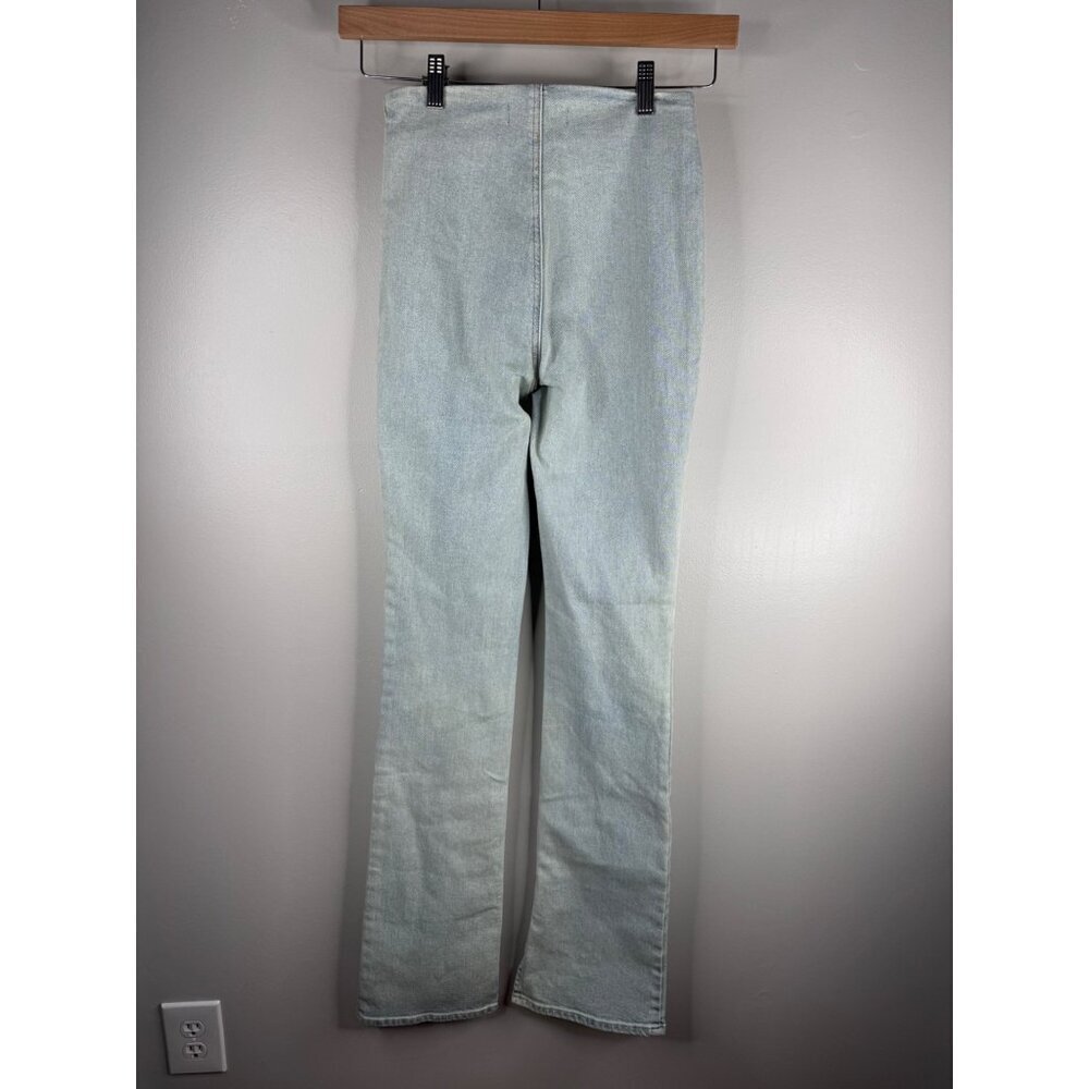 NWT EB Denim Split Hem Denim Fitted Flare Jeggings Jeans Size XS - Picture 6 of 7
